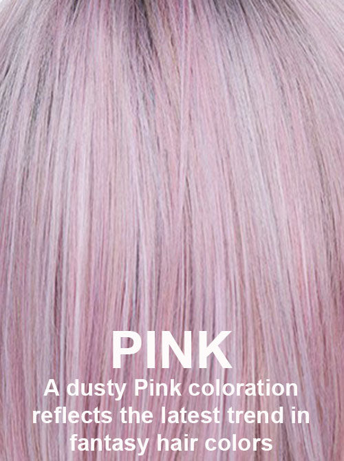 Dusty Rose | Pale Pink Long Wavy Synthetic Lace Front Wig | Clearance