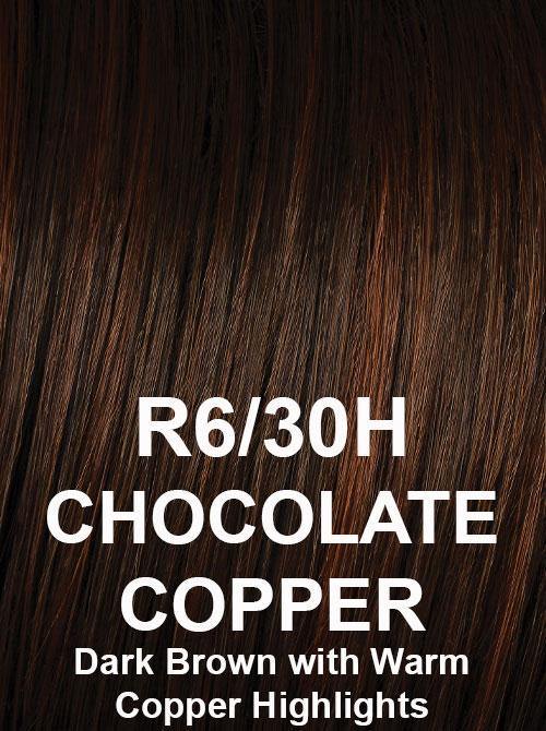 chocolate hair color with copper highlights